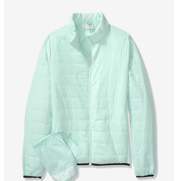 PINK Victoria's Secret Jackets & Blazers - VS PINK Packable Mint Puffer